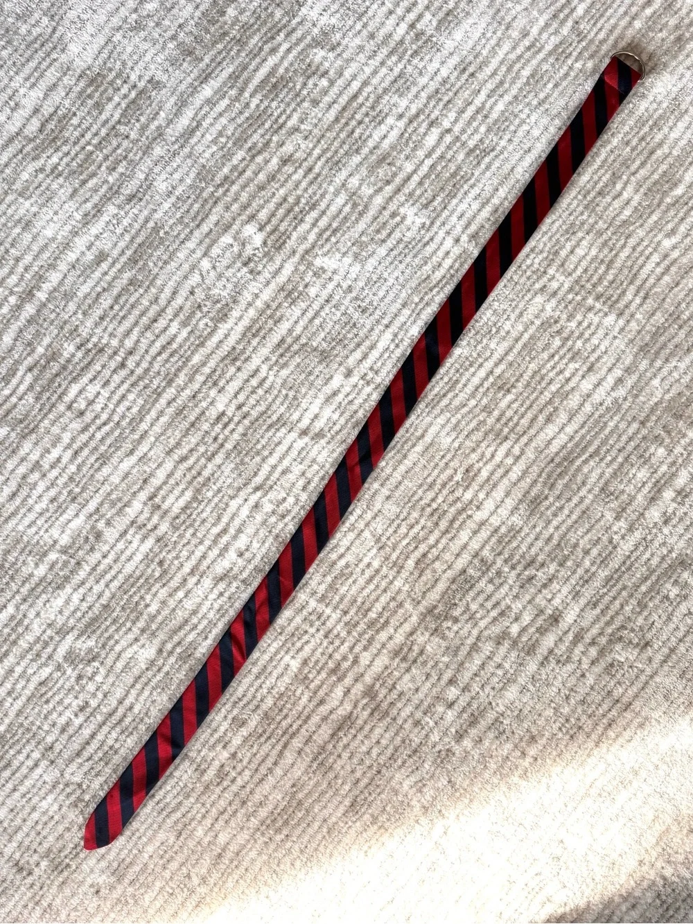 Old Navy Red and Navy Blue Striped D-Ring Belt M 41”